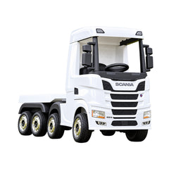 Official Scania 24V White Ride-On Truck & Trailer