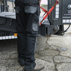 "GRASSMEN" Men's Black/Grey Work Trousers