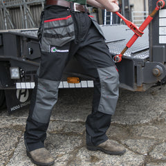 "GRASSMEN" Men's Black/Grey Work Trousers