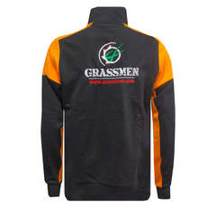 "GRASSMEN" Adults Prime Two Toned 1/4 Zip Sweater Black/Orange