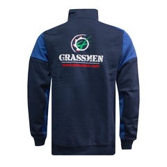 "GRASSMEN" Adults Prime Two Toned 1/4 Zip Sweater Navy/Cobalt