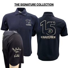 "15 Year's of GRASSMEN" Adults Navy Anniversary Polo Shirt "Signature Collection"