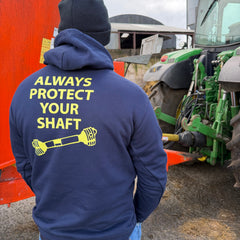 "ALWAYS PROTECT YOUR SHAFT" Unisex Adults Navy Hoodie