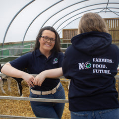 "NO FARMERS. NO FOOD. NO FUTURE." Unisex Adults Navy Hoodie