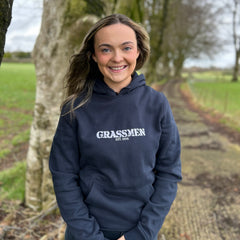"GRASSMEN" LUX. Unisex Adults Hoodie Navy