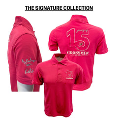 "15 Year's of GRASSMEN" Adults Pink Polo Shirt "Signature Collection"