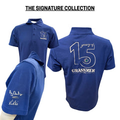 "15 Year's of GRASSMEN" Adults Blue Anniversary Polo Shirt "Signature Collection"