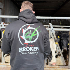 "I was BROKEN now healing" Standard Unisex Adults Black Hoodie