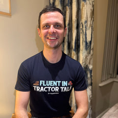 "Fluent In Tractor Talk" Novelty Adults Navy T-Shirt