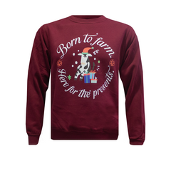 Born to Farm, Here for the Presents Kids Christmas Sweatshirt