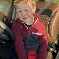 GRASSMEN Burgundy, Navy & White  - Kids Unisex Cotton Quarter Zip