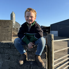 GRASSMEN Black, Green & White - Kids Unisex Cotton Quarter Zip