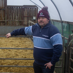 GRASSMEN Navy, Sky Blue & White - Adults Unisex Cotton Quarter Zip