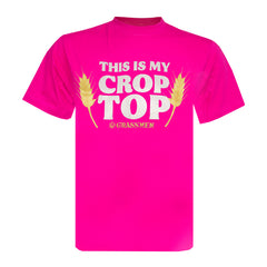 "This is my Crop Top" Standard Novelty Adults Pink T-Shirt