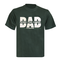 DAD - Farmer. Fixer. Legend. Novelty Adults Bottle Green T-Shirt