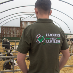 "Farmers Feed Families" Adults Khaki Green Polo Shirt