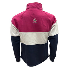 GRASSMEN Pink, White & Navy- Adults Unisex Cotton Quarter Zip