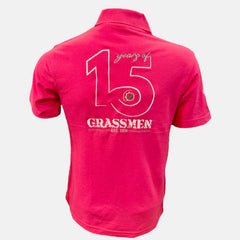 "15 Year's of GRASSMEN" Adults Pink Polo Shirt "Signature Collection"