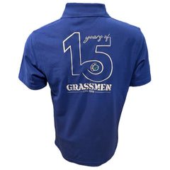 "15 Year's of GRASSMEN" Adults Blue Anniversary Polo Shirt "Signature Collection"