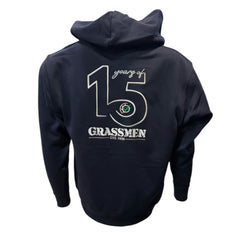 "15 Year's of GRASSMEN" Adults Navy Anniversary Hoodie "Signature Collection"
