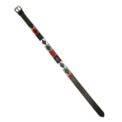 "GRASSMEN" Leather Polo Belt - Black, Green, White & Red