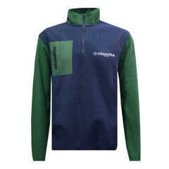 GRASSMEN Green/Navy Adults Sherpa Quarter Zip Fleece (OVERSIZED FITMENT)