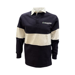 "GRASSMEN" LUX. Unisex Adults Panelled Rugby Top Navy/White