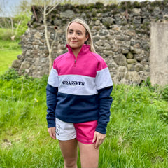 GRASSMEN Pink & White - Adult Unisex Harlequin Two Toned Shorts