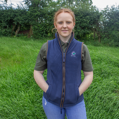 GRASSMEN Ladies Artisan Fleece Gilet - Navy/Brown