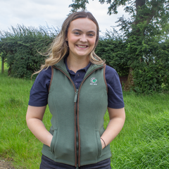 GRASSMEN Ladies Artisan Fleece Gilet - Moss Green/Brown