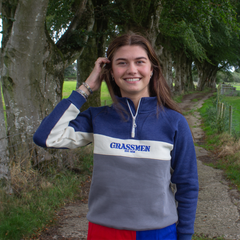 GRASSMEN Navy Heritage Adults Unisex Cotton 1/4 Zip