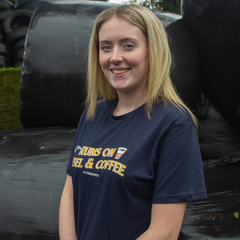 "Runs on Diesel & Coffee" Standard Novelty Adults Navy T-Shirt