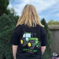 "GRASSMEN" John Deere 3650 Baby Donkey" Kids Black Polo Shirt