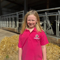 "GRASSMEN" Unisex Kids Pink Polo Shirt