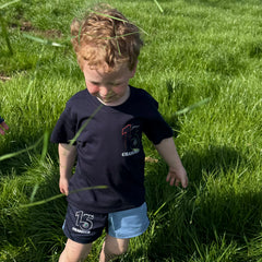 "15 Year's of GRASSMEN" Kids Unisex Navy Anniversary T-Shirt