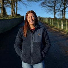 "GRASSMEN" Adults Navy Sherpa Fleece Full Zip