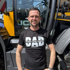 DAD - Farmer. Fixer. Legend. Novelty Adults Black T-Shirt