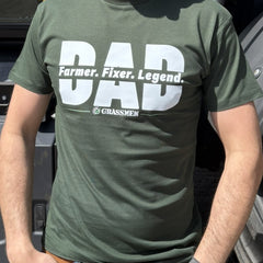 DAD - Farmer. Fixer. Legend. Novelty Adults Bottle Green T-Shirt