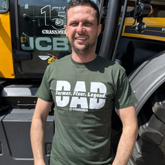 DAD - Farmer. Fixer. Legend. Novelty Adults Bottle Green T-Shirt