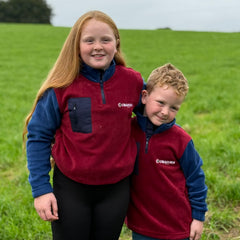 GRASSMEN Kids Sherpa 1/4 Zip Polar Sherpa Fleece Burgundy & Navy