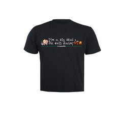 "I'm A Big Deal On This Farm!" Standard Kids Black T-Shirt