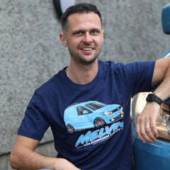 LIMITED EDTION - Dave's Volkswagen Caddy Van 'Melvin' Adults T-Shirt Oxford Navy