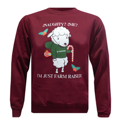 Naughty? Me? I'm Just Farm Raised! Adults Christmas Sweatshirt