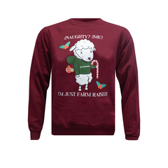 Naughty? Me? I'm Just Farm Raised!  Kids Christmas Sweatshirt