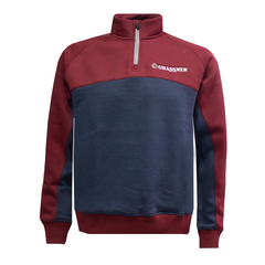 GRASSMEN Burgundy, Navy & White - Adults Unisex Cotton Quarter Zip
