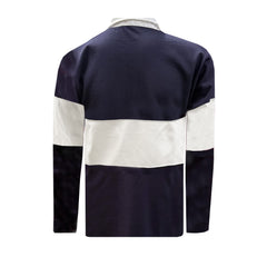 "GRASSMEN" LUX. Unisex Adults Panelled Rugby Top Navy/White
