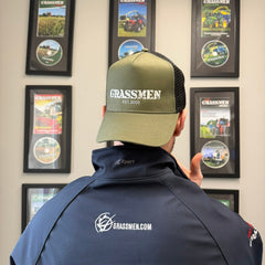 GRASSMEN Olive Green / Black Trucker Snapback Cap