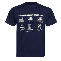 "Things i do in my spare time" Novelty Adults Navy T-Shirt
