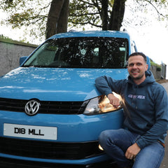LIMITED EDTION - Dave's Volkswagen Caddy Van 'Melvin' Adults Hoodie Airforce Blue