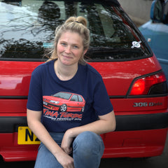 LIMITED EDITION – GRASSMEN Tina Turbo Peugeot 306 D-Turbo Adults T-shirt Oxford Navy